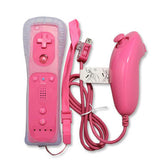 Classic Remote + Nunchuck Controller + Silicone Case for Wii / Wii Mini Multi Color - Pink - Wii Accessories - Althemax - 1