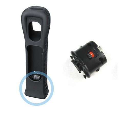 Motion Plus Sensor Adapter + Gel Silicone Skin for Wii Remote Controller Multi Color - Black - Wii Accessories - Althemax - 1