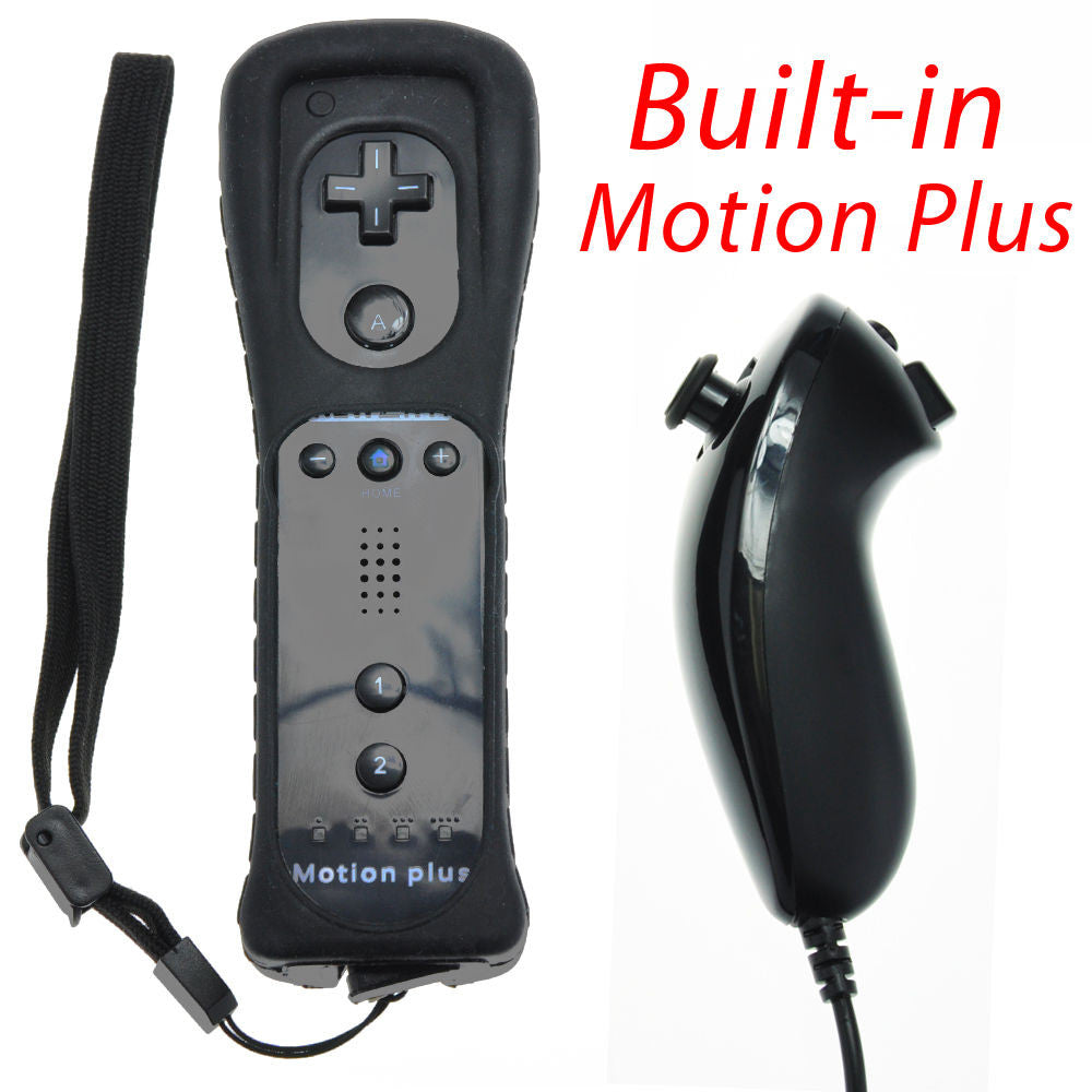 Remote Plus Built-In Motion Plus Nunchuk Silicone Case for Wii - Black –  Althemax