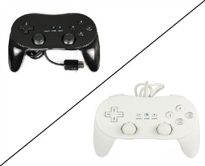  2Pcs Classic Controller Pro Compatible for Nintendo Wii Used  for Playing Virtual Console Games - Black : Video Games