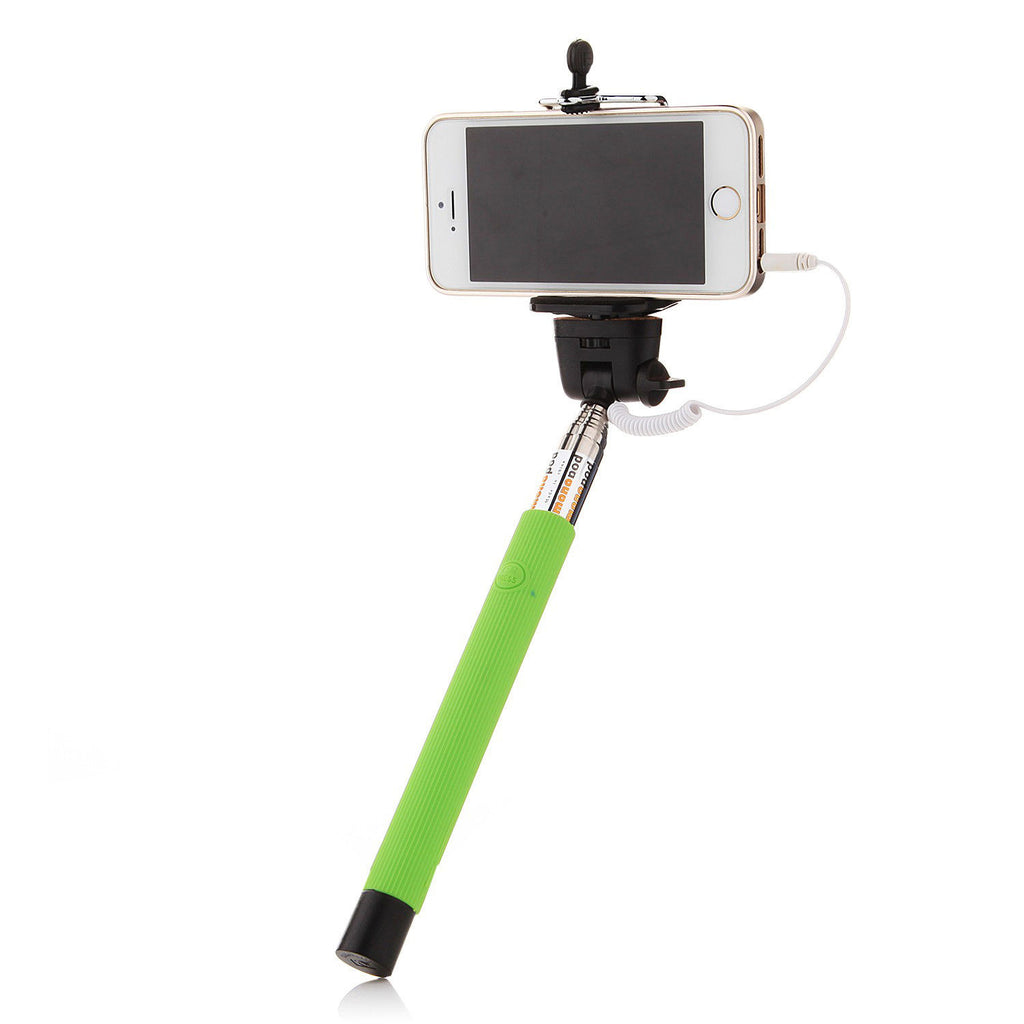 Green 3.5mm Extendable Selfie Wired Stick Phone Holder Remote Shutter Monopod For smartphone iphone - Tripods & Monopods - Althemax - 1