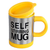 Lazy Auto Self Stir Stirring Mixing Tea Coffee Cup Mug Work Office - Yellow - Gift - Althemax - 1