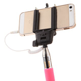 Pink 3.5mm Extendable Selfie Wired Stick Phone Holder Remote Shutter Monopod For smartphone iphone - Tripods & Monopods - Althemax - 3