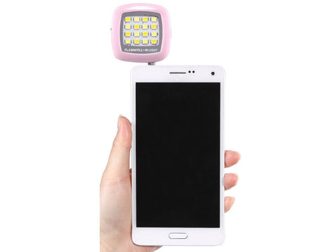 Pink 3.5mm 16 LED Selfie Flash Fill-in Light Cellphone Camera Spotlight Portable iphone smartphone - Cellphone Accessory - Althemax - 1