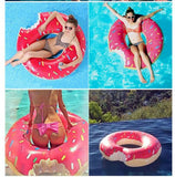 Althemax® Inflatable Giant Donut Pool Beach Float 120cm 4ft Swimming Stawberry Pink / Chocolate - Floating Bed - Althemax - 3