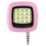 Pink 3.5mm 16 LED Selfie Flash Fill-in Light Cellphone Camera Spotlight Portable iphone smartphone - Cellphone Accessory - Althemax - 2