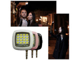Black 3.5mm 16 LED Selfie Flash Fill-in Light Cellphone Camera Spotlight Portable iphone smartphone - Cellphone Accessory - Althemax - 11